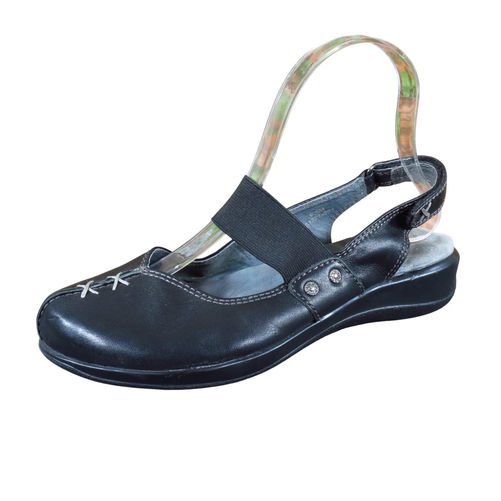SoftWalk Adora Women Slingback Mary Jane Shoes Size 6.5 M Comfort Black Leather